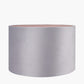 Canterbury Antique Brass Metal Table Lamp Base with Rene 35cm Light Grey Velvet Cylinder Lampshade