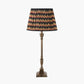 Canterbury Antique Brass Metal Table Lamp Base with Athira 40cm Multi Chevron Design Mushroom Pleat Tapered Lamp Shade