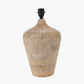 Taika White Wash Textured Wood Table Lamp Base with Lino 40cm Grey Self Lined Linen Cylinder Lampshade
