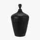 Taika Antique Black Textured Wood Table Lamp Base