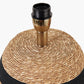 Kalutara Black and Natural Sea Grass Tall Table Lamp Base with Edward 40cm Natural Linen Cylinder Lampshade