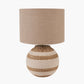Talalla Cream and Natural Sea Grass Round Table Lamp Base with Edward 35cm Natural Linen Cylinder Lampshade