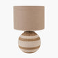 Talalla Cream and Natural Sea Grass Round Table Lamp Base with Edward 35cm Natural Linen Cylinder Lampshade