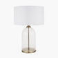 Cloche Clear Glass and Antique Brass Table Lamp