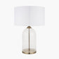 Cloche Clear Glass and Antique Brass Table Lamp