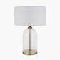 Cloche Clear Glass and Antique Brass Table Lamp