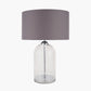 Cloche Clear Glass and Silver Table Lamp
