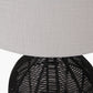 Caswell Black Rattan Cloche Table Lamp