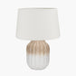 Amalia Natural Ombre Textured Stoneware Table Lamp Base with Winston 30cm White Handloom Tapered Lampshade