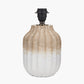 Amalia Natural Ombre Textured Stoneware Table Lamp Base with Winston 30cm White Handloom Tapered Lampshade