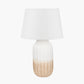 Amalia Natural Ombre Textured Stoneware Tall Table Lamp Base with Adelaide 35cm Ivory Tapered Cotton Mix Lampshade