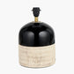 Lotta Black and Natural Stoneware Table Lamp Base