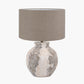 Lulia Antique Finish Stoneware Table Lamp Base with Edward 35cm Natural Linen Cylinder Lampshade