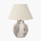 Lulia Antique Finish Stoneware Table Lamp Base with Seychelles 40cm Cream Slubby Cotton Empire Lampshade