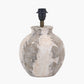 Lulia Antique Finish Stoneware Table Lamp Base with Seychelles 40cm Cream Slubby Cotton Empire Lampshade