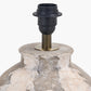Lulia Antique Finish Stoneware Table Lamp Base with Seychelles 40cm Cream Slubby Cotton Empire Lampshade