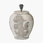 Lulia Antique Finish Stoneware Urn Table Lamp Base with Edward 45cm Natural Linen Cylinder Lampshade