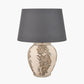 Lulia Antique Finish Stoneware Urn Table Lamp Base with Lys 45cm Steel Grey Self Lined Linen Tapered Lampshade