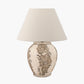 Lulia Antique Finish Stoneware Urn Table Lamp Base with Seychelles 50cm Cream Slubby Cotton Empire Lampshade