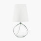 Hallie Clear Glass and White Shade Table Lamp