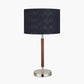 Gianni Brushed Silver and Wood Effect Table Lamp