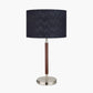 Gianni Brushed Silver and Wood Effect Table Lamp