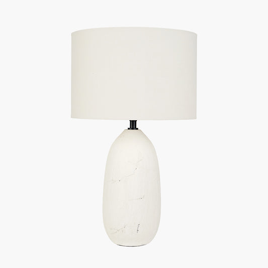 Erika White Vintage Textured Ceramic Table Lamp