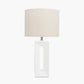 Block White Ceramic Tall Table Lamp