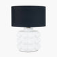 Serenity White Bobbled Ceramic Large Table Lamp Base with Harry 40cm Black Cotton Mix Cylinder Lampshade
