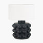 Serenity Black Bobbled Ceramic Large Table Lamp Base with Harry 40cm Ivory Cotton Mix Cylinder Lampshade