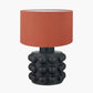 Serenity Black Bobbled Ceramic Large Table Lamp Base with Henry 40cm Tobacco Handloom Cylinder Lampshade
