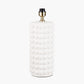 Sohan White Bobbled Ceramic Tall Table Lamp Base with Lino 40cm Black Self Lined Linen Cylinder Lampshade