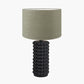 Sohan Black Bobbled Ceramic Tall Table Lamp Base with Edward 40cm Pistachio Green Linen Cylinder Lampshade