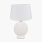 Wrenley Cream Ceramic Sea Urchin Table Lamp Base with Winston 40cm White Handloom Tapered Lampshade