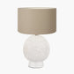 Wrenley Cream Ceramic Sea Urchin Table Lamp Base with Henry 35cm Taupe Handloom Cylinder Lampshade