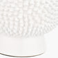 Wrenley Cream Ceramic Sea Urchin Table Lamp Base with Henry 35cm Taupe Handloom Cylinder Lampshade