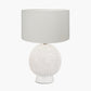 Wrenley Cream Ceramic Sea Urchin Table Lamp Base with Henry 35cm White Handloom Cylinder Lampshade