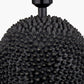 Wrenley Black Ceramic Sea Urchin Table Lamp Base with Winston 40cm White Handloom Tapered Lampshade