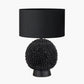 Wrenley Black Ceramic Sea Urchin Table Lamp Base with Harry 35cm Black Cotton Mix Cylinder Lampshade