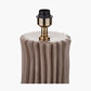 Devony Taupe Pleated Ceramic Table Lamp Base with Edward 35cm Natural Linen Cylinder Lampshade