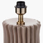 Devony Taupe Pleated Ceramic Table Lamp Base with Rouen 35cm Taupe Boucle Cylinder Lampshade