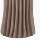 Devony Taupe Pleated Ceramic Table Lamp Base with Rouen 35cm Taupe Boucle Cylinder Lampshade
