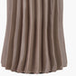 Devony Taupe Pleated Ceramic Table Lamp Base with Rouen 35cm White Boucle Cylinder Lampshade