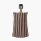Devony Taupe Pleated Ceramic Table Lamp Base with Lino 35cm White Self Lined Linen Cylinder Lampshade