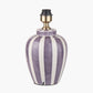 Priscilla Lilac Stripped Ceramic Table Lamp Base