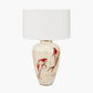 Emerayn Koi Natural Ceramic Table Lamp Base with Henry 40cm White Handloom Cylinder Lampshade