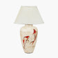 Emerayn Koi Natural Ceramic Table Lamp Base with Bacall 45cm Almond Silk Knife Pleat Empire Lampshade