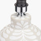 Tania Grey and White Pattern Ceramic Table Lamp Base with Coast 40cm Cream Calico Tapered Lampshade