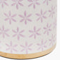 Thea Lillac and Gold Leaf Ceramic Table Lamp Base with Lino 35cm White Self Lined Linen Cylinder Lampshade