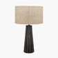 Draydon Black Wash Mango Wood Textured Cone Table Lamp